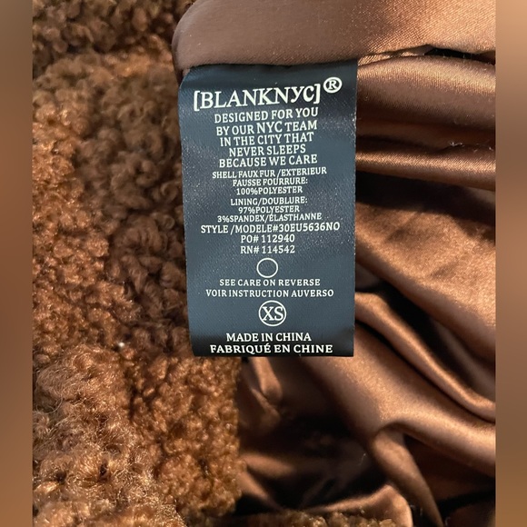 NWT Blank NYC oversized teddy pea coat in brown Size XS - Picture 5 of 6